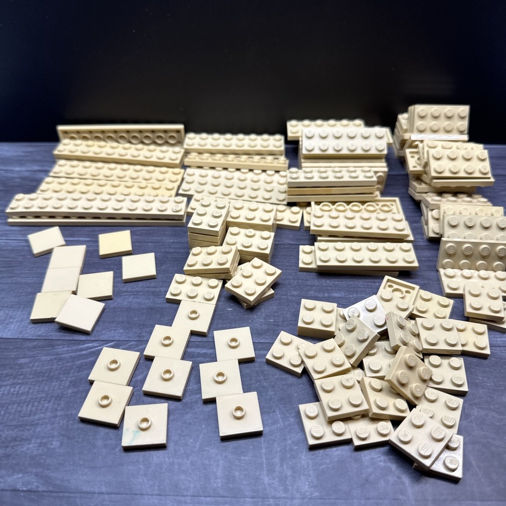 Lego Bulk Lot‎ Of 134 Tan/ Beige Lego Plates Various Sizes